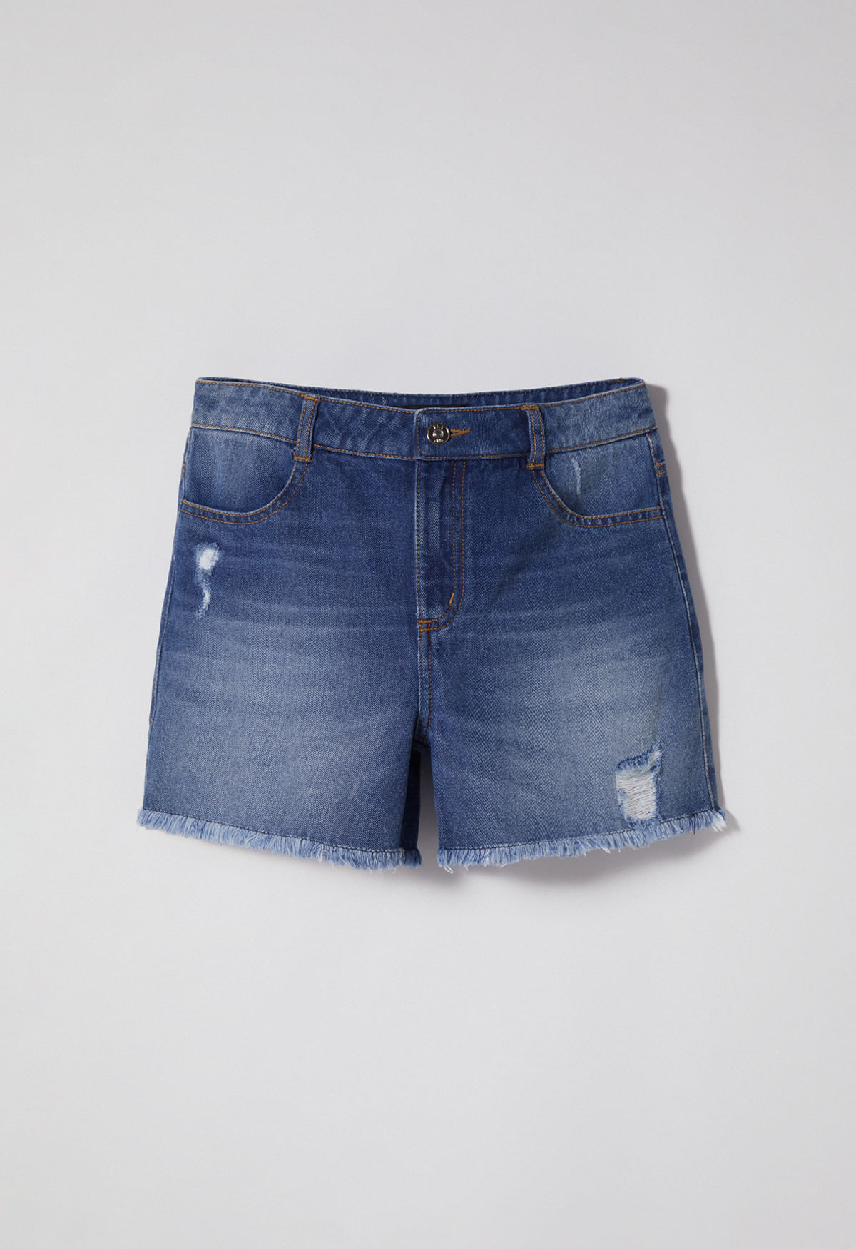 Short denim para girl 06 azulindigomedio - Imagen principal