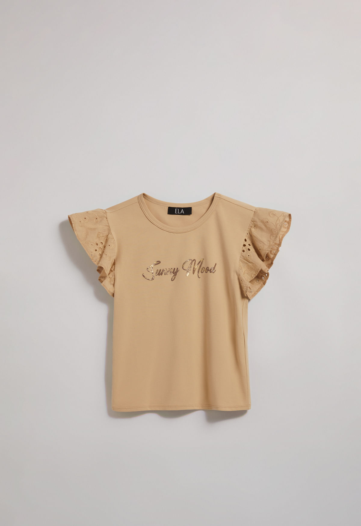 Camiseta con hojarota para girl 06 beige - Imagen principal