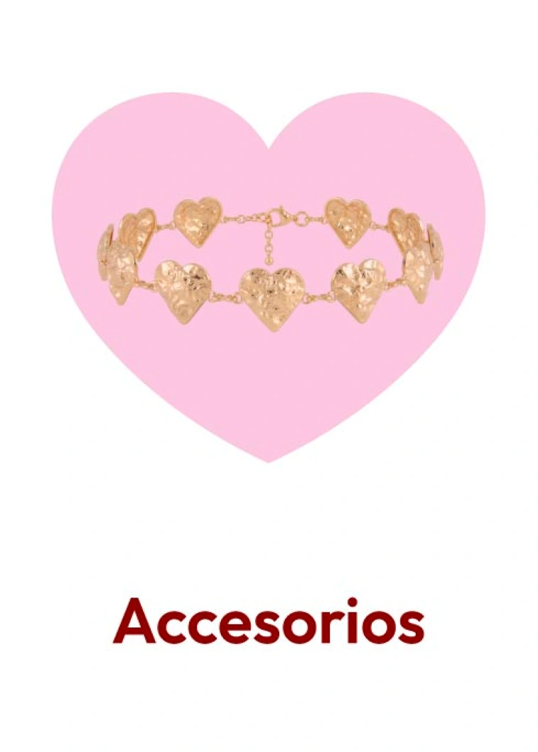 Accesorio dorado de corazones para mujer, ideal para regalar en Amor y Amistad.