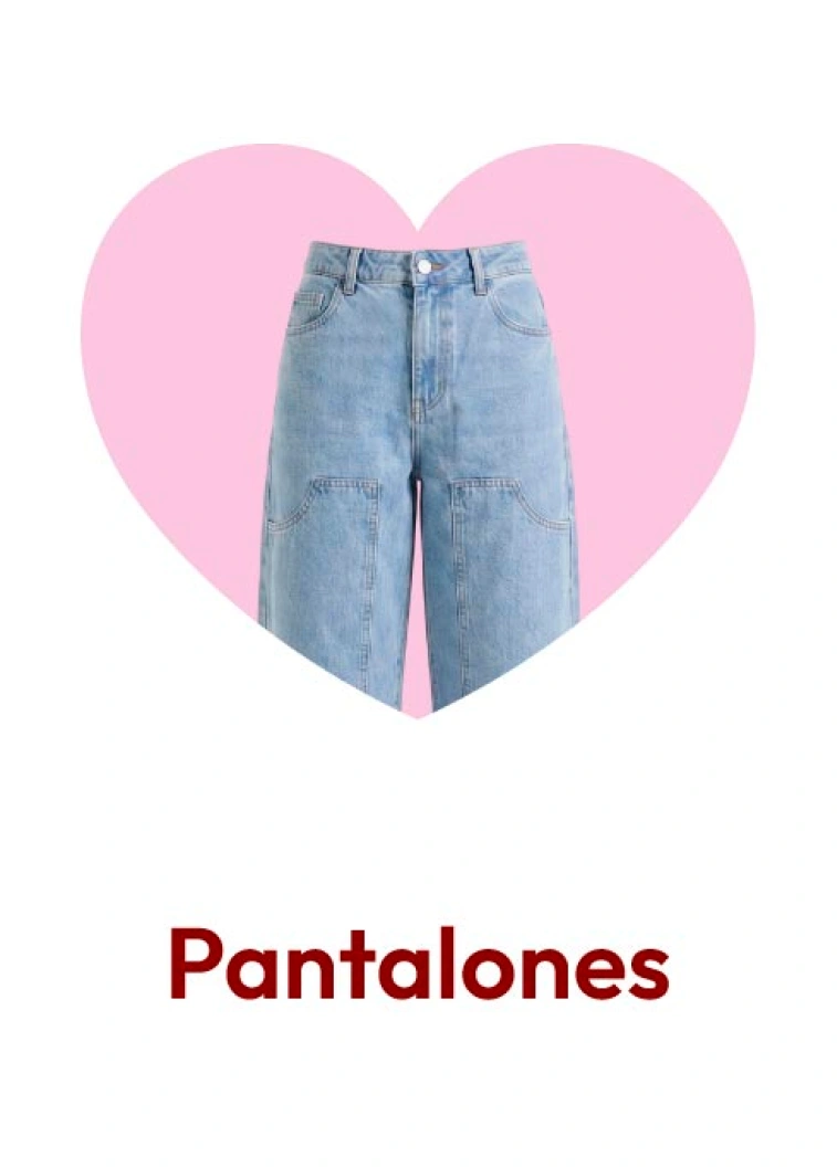 Jeans wide leg para mujer en denim claro para crear looks de Amor y Amistad.