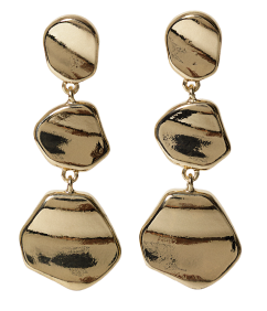 Aretes largos para mujer en color ocre de figuras irregulares