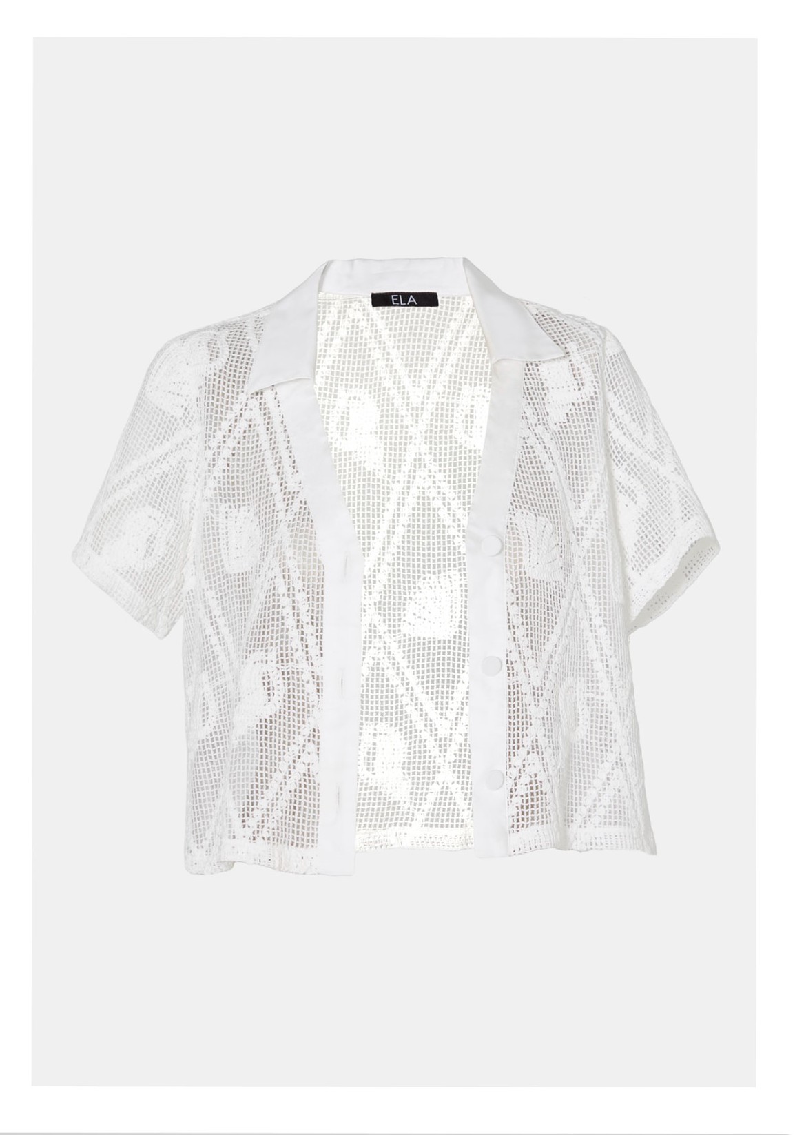 Foto producto de una blusa crop top para mujer de la marca ELA