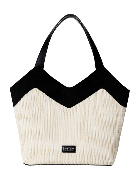 Bolso de hombro para mujer en color blanco y negro de la marca ELA