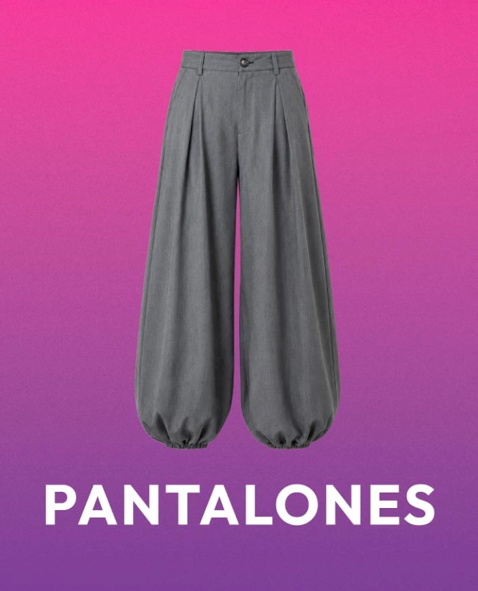 Mujer con blusa manga larga y pantalón beige
